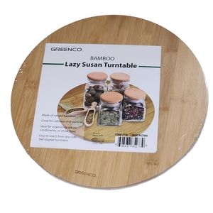 Bamboo Wood‎ Lazy Susan Turnable Organizer for Kitchen 13in Natural